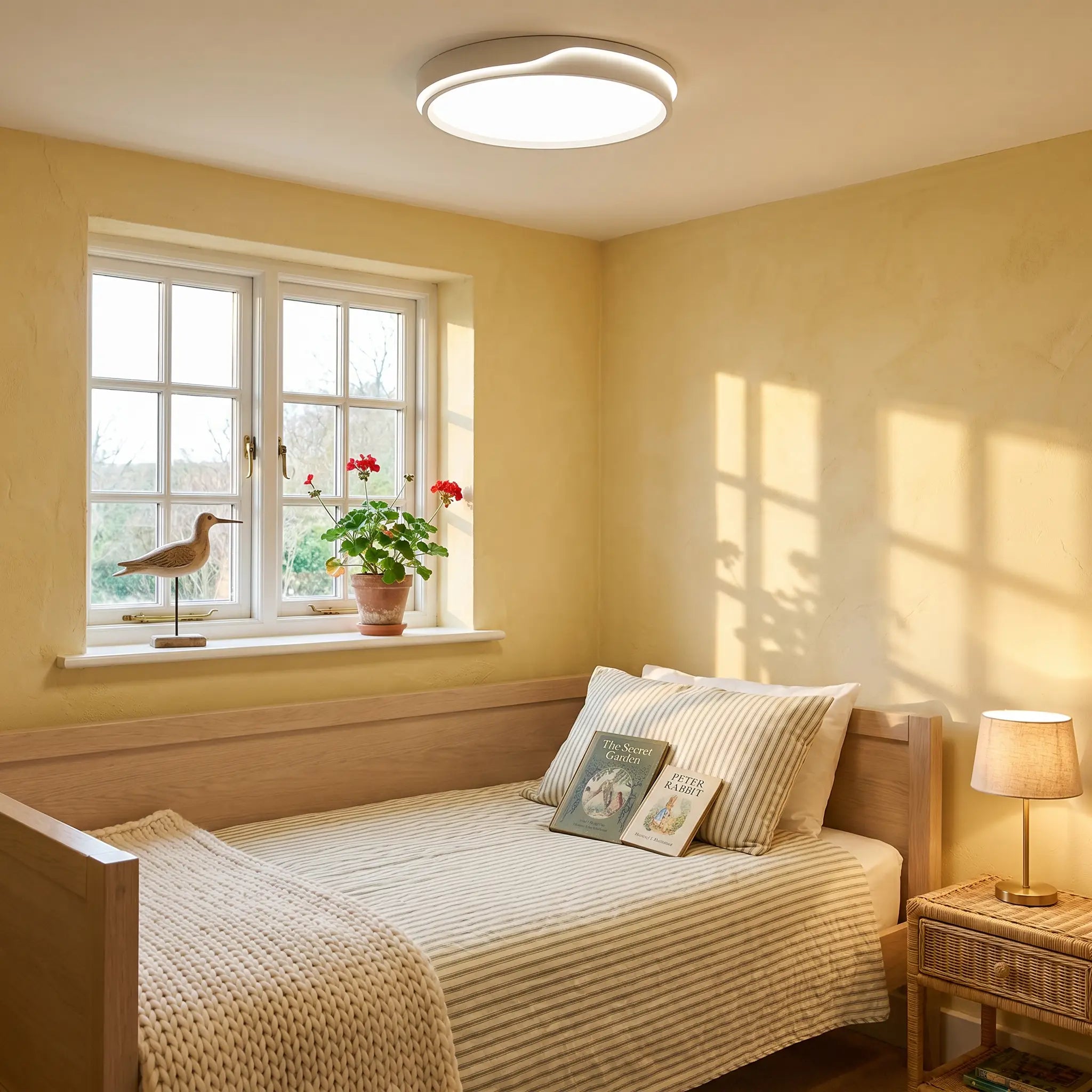 Lifestyle scene — Modern Minimalist PVC Iron Full-Spectrum Stepless Dimming Rectangular LED Ceilin