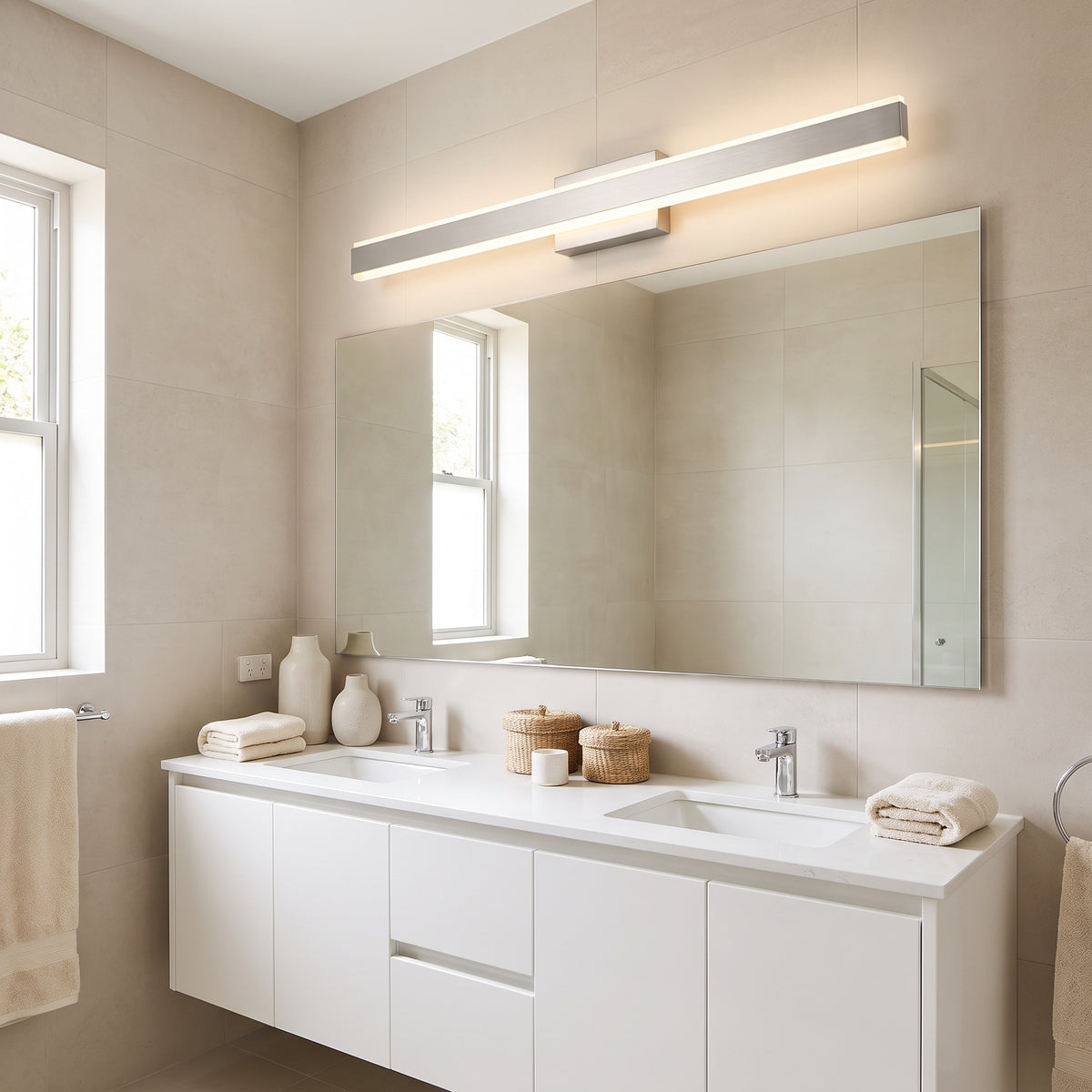 Lumen Bar LED vanity light bar in a room setting