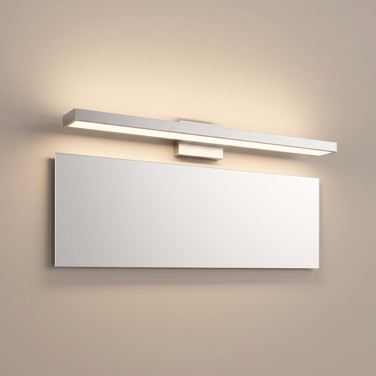 Lumen Bar LED vanity light bar, lit, studio view