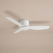 Breeze white low-profile ceiling fan, studio view