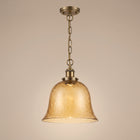 Ambra | Vintage Amber Textured Glass Pendant with Brass Hardware