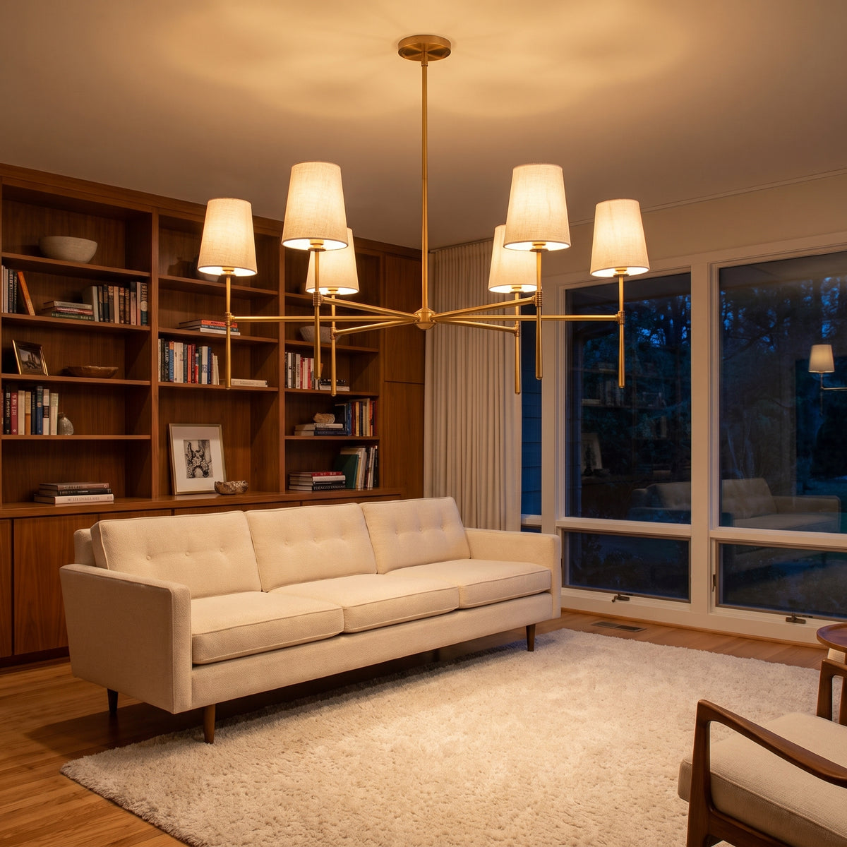 Belmont chandelier in an elegant living room