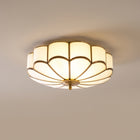 Fleur | Brass Flower Glass Semi-Flush Ceiling Light