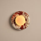 Rosso | Red Marble & Frosted Glass Globe Wall Sconce