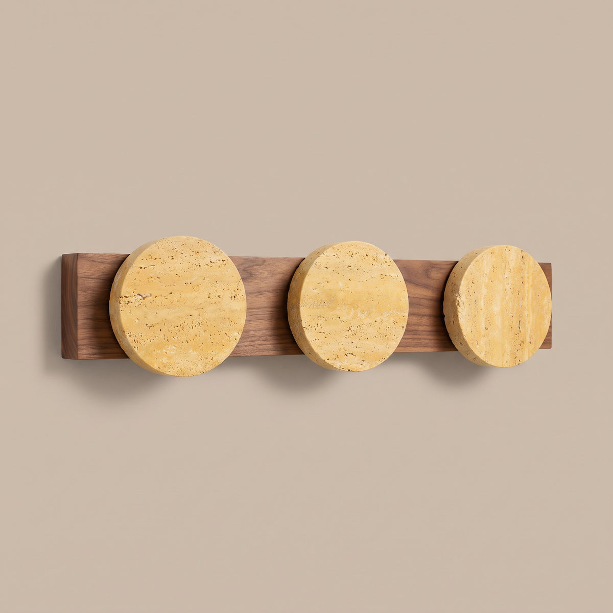 Tivoli travertine wall sconce, three-quarter view, unlit