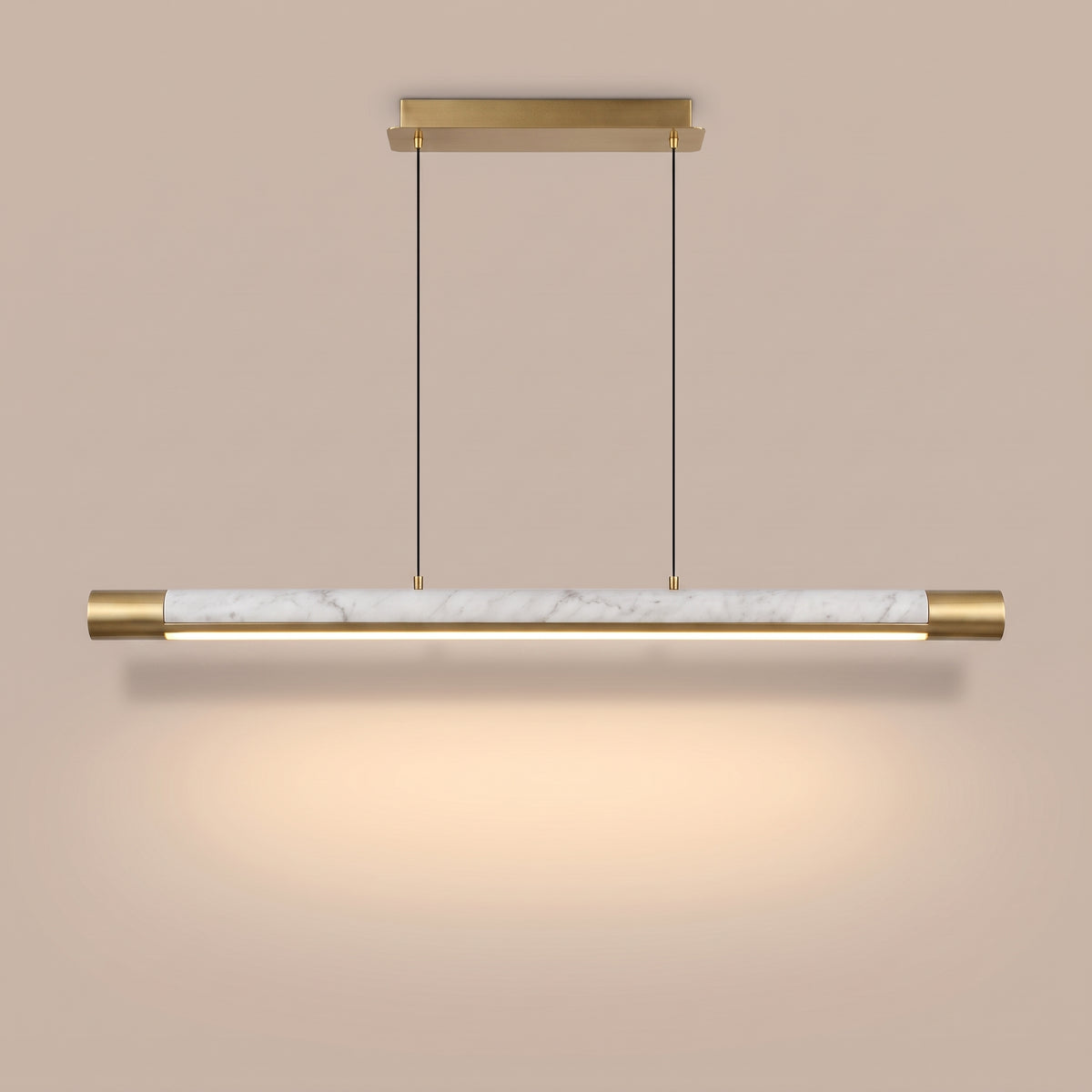 Carrara Line pendant with gold ceiling plate - finish option