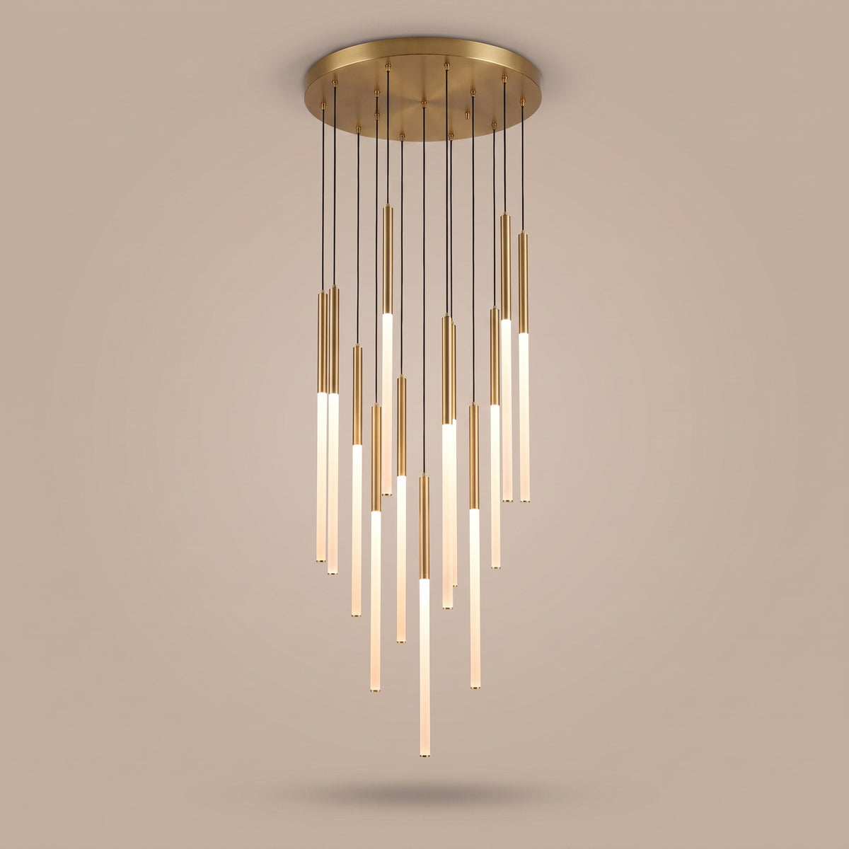Cascade chandelier in gold - finish option