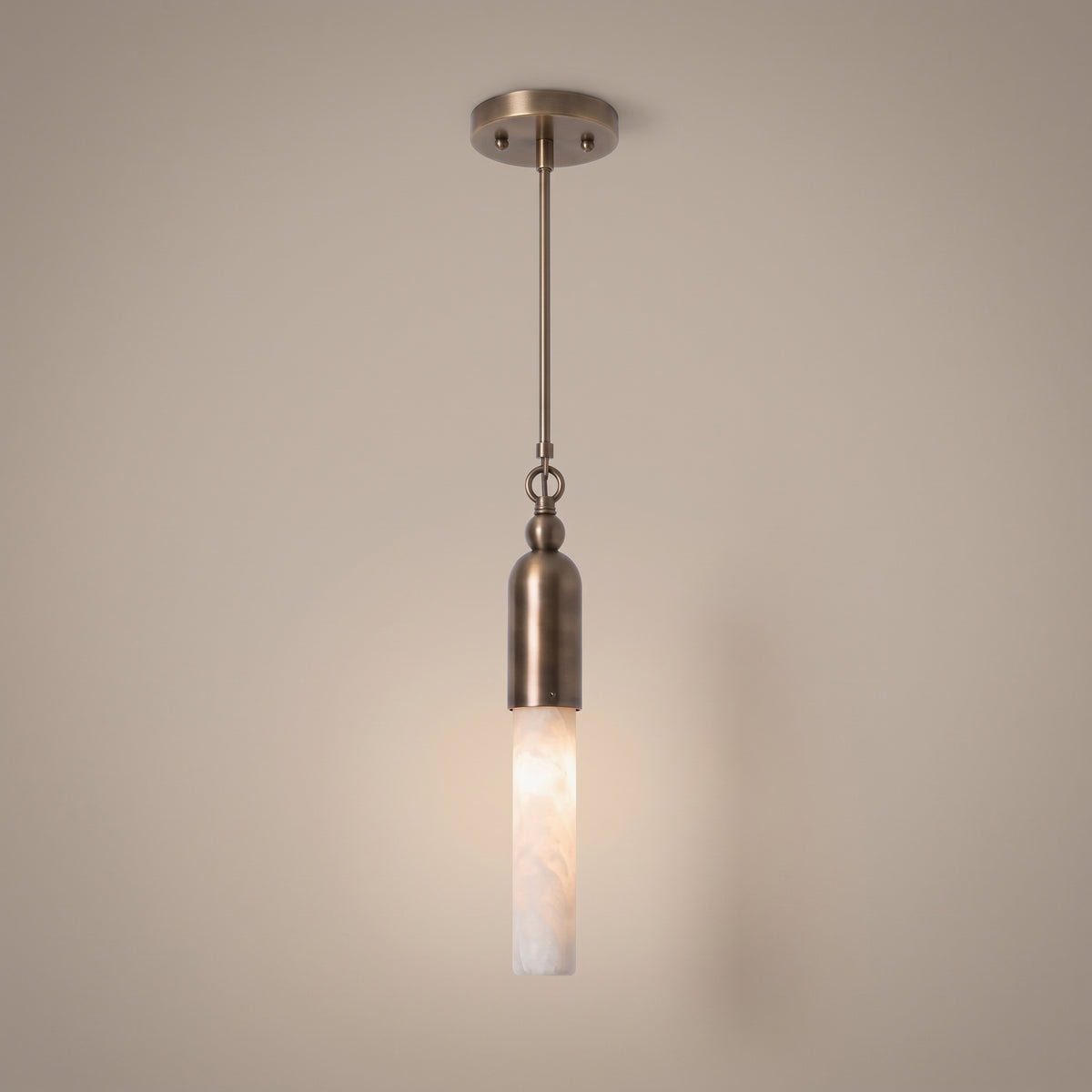 Colonne alabaster rod mini pendant light