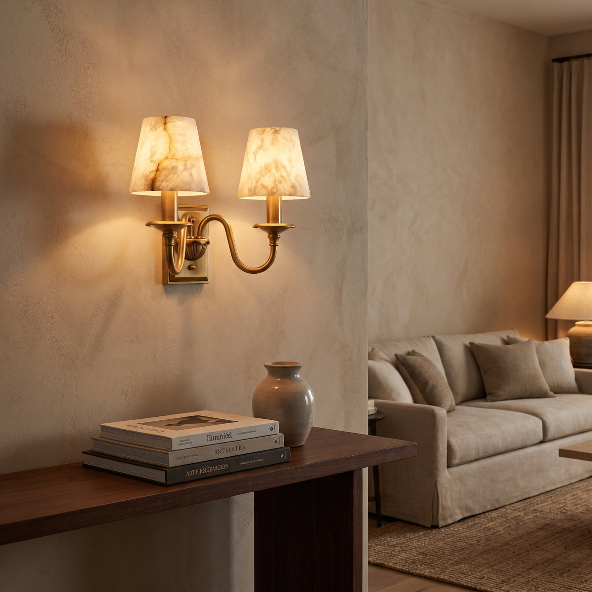 Cygne wall sconce in a living room