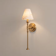 Flambeau alabaster torch wall sconce in aged brass