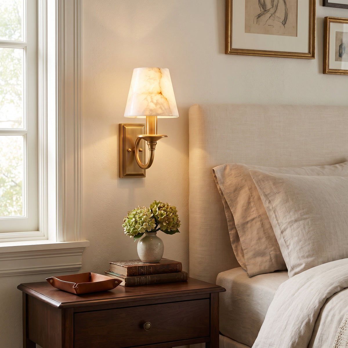 Bougie wall sconce by the bed