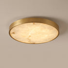 Selene | Alabaster & Gold Flush Mount Ceiling Light