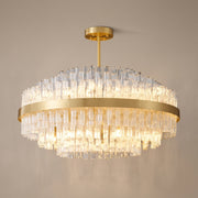 Cascata gold and clear glass rod chandelier