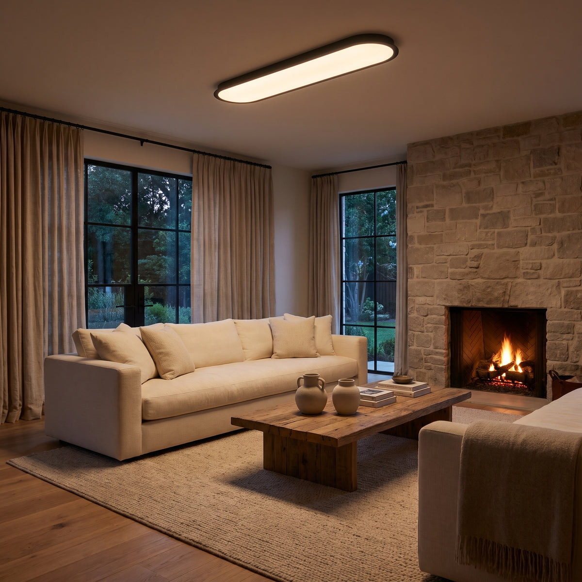 Ovalis oval LED flush mount ceiling light - in a living space