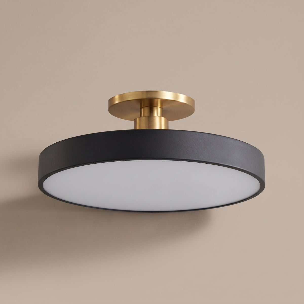 Mira circular LED semi-flush mount ceiling light