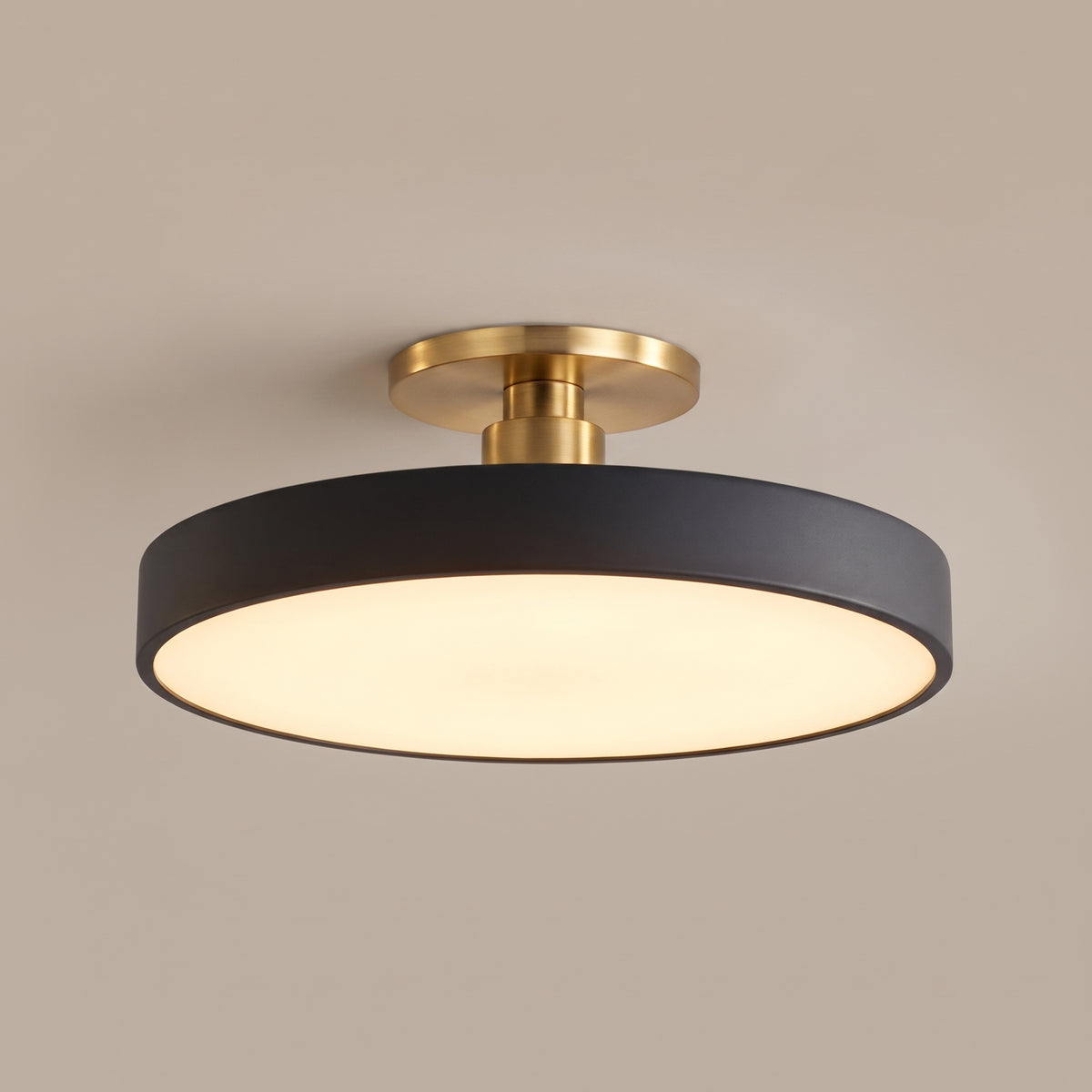 Mira circular LED semi-flush mount ceiling light