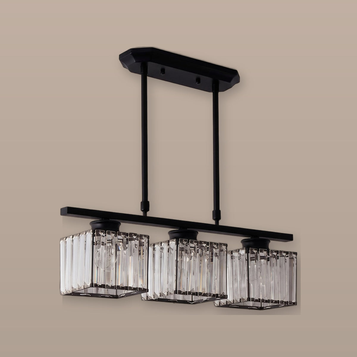 Fjella crystal linear island pendant detail