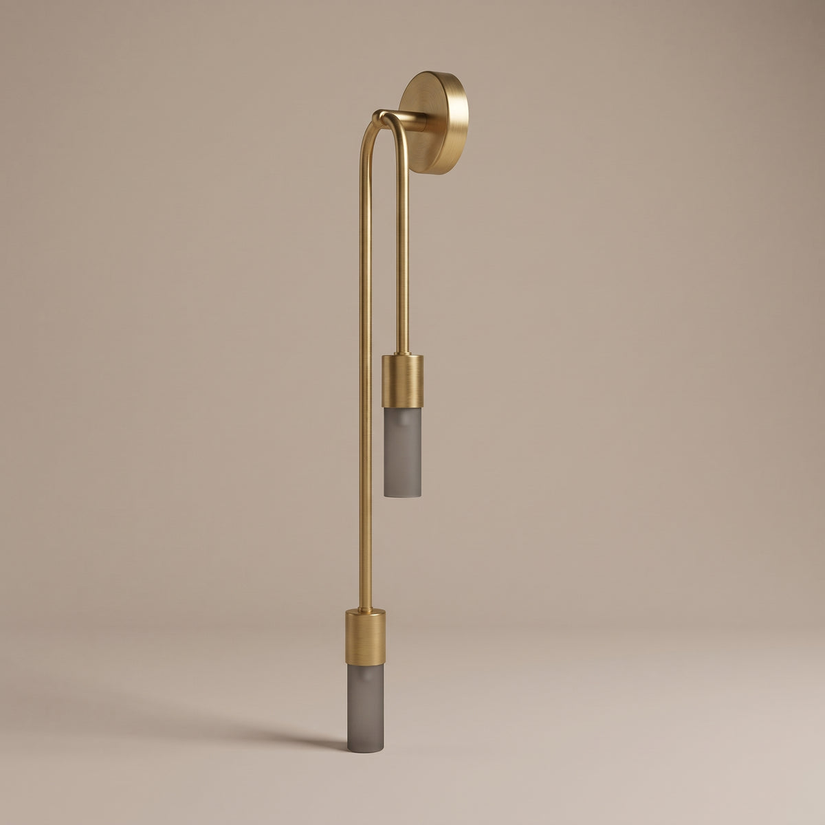 Ailes gold twin-scoop wall sconce