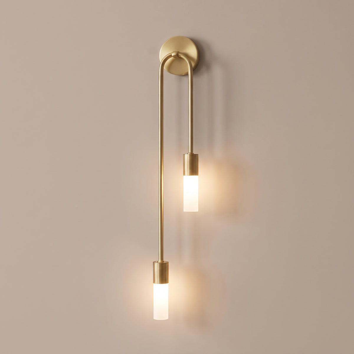 Ailes gold twin-scoop wall sconce