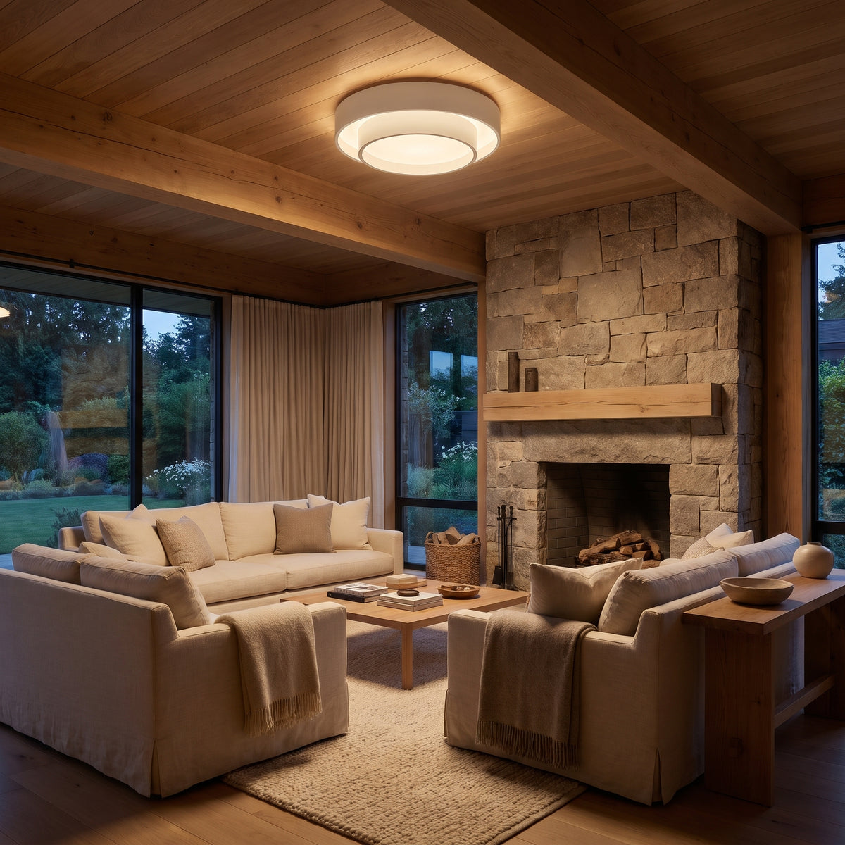 Cylo double-layer LED flush mount lifestyle