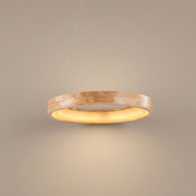 Annulo wood ring LED pendant light studio