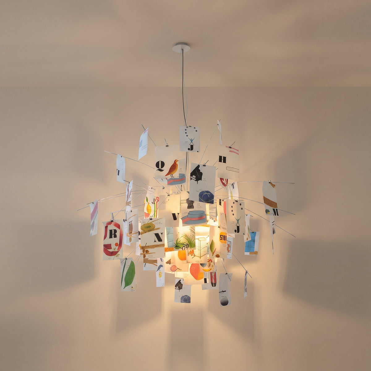 Folio paper leaf statement chandelier
