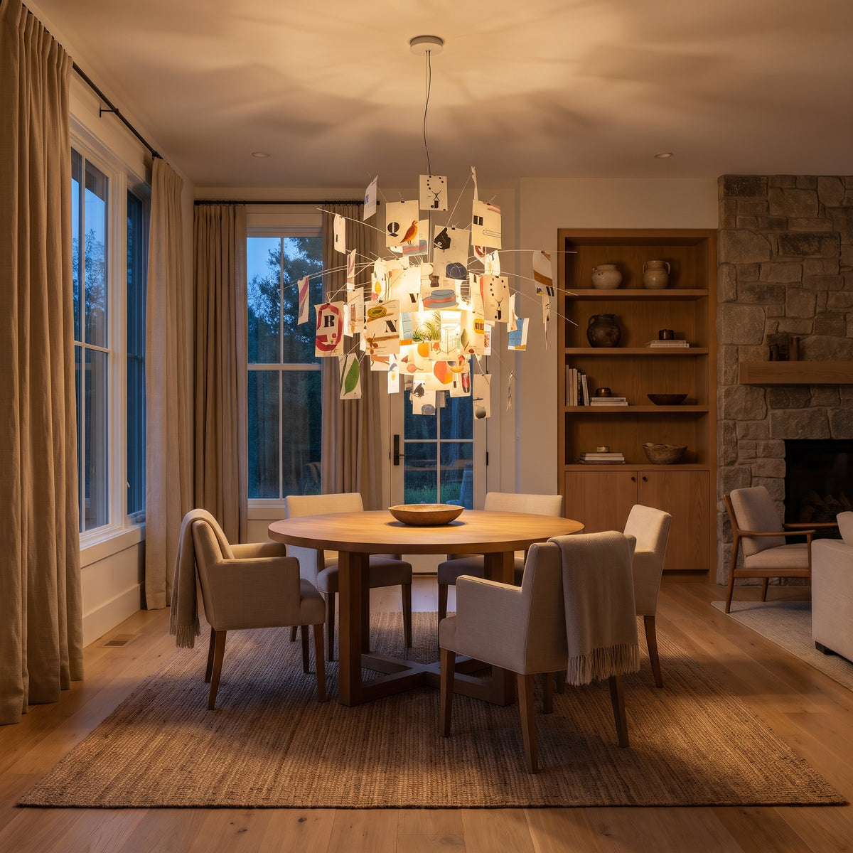 Folio paper leaf statement chandelier