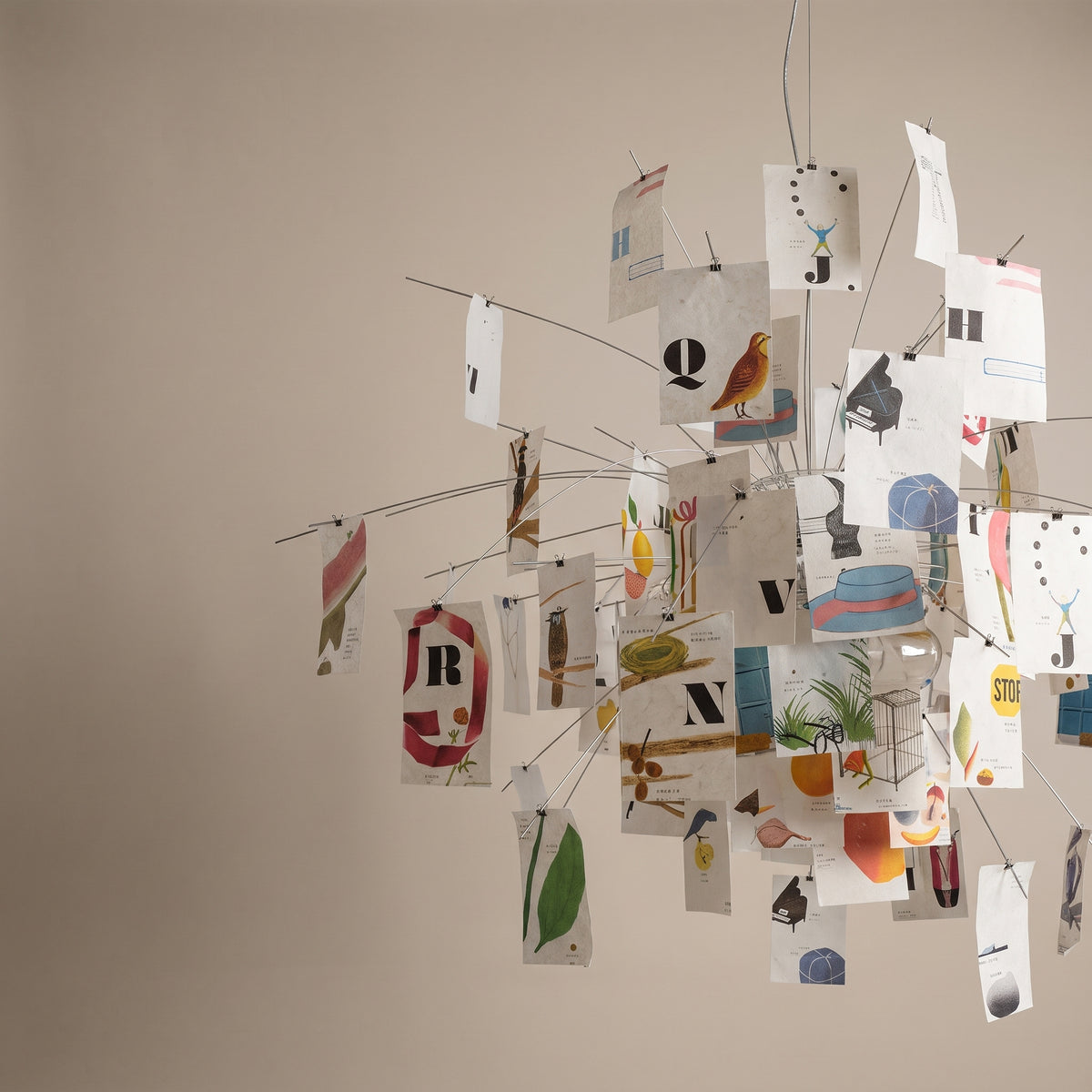 Folio paper leaf statement chandelier