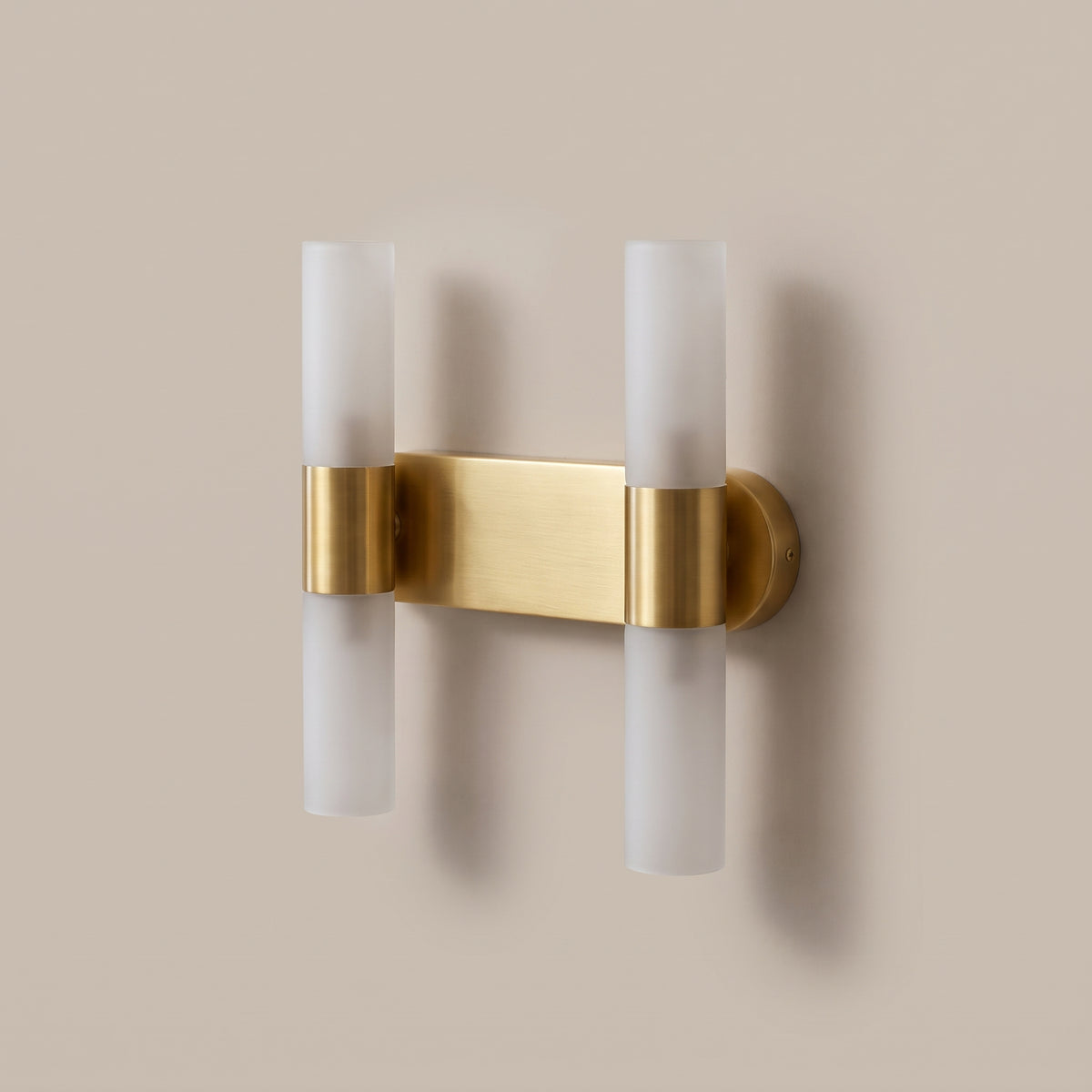 Tubo gold tube wall sconce - side view, light off