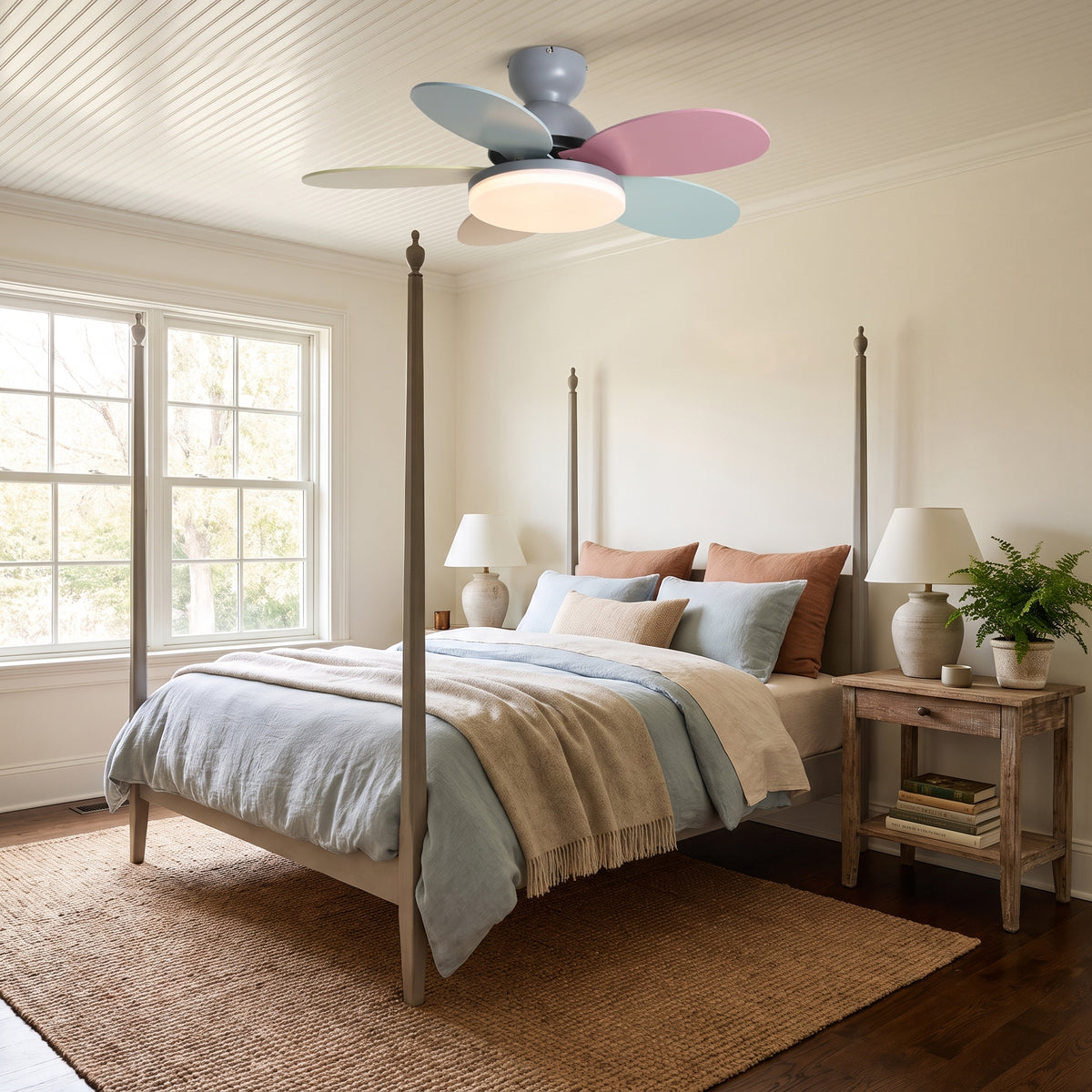 Fiora petal blade ceiling fan with light - interior styling