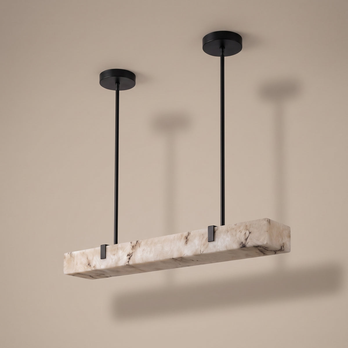 Travée linear alabaster island chandelier