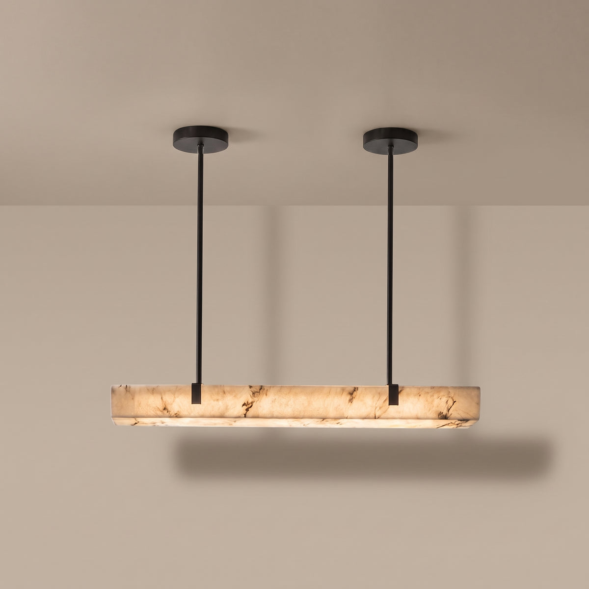 Travée linear alabaster island chandelier