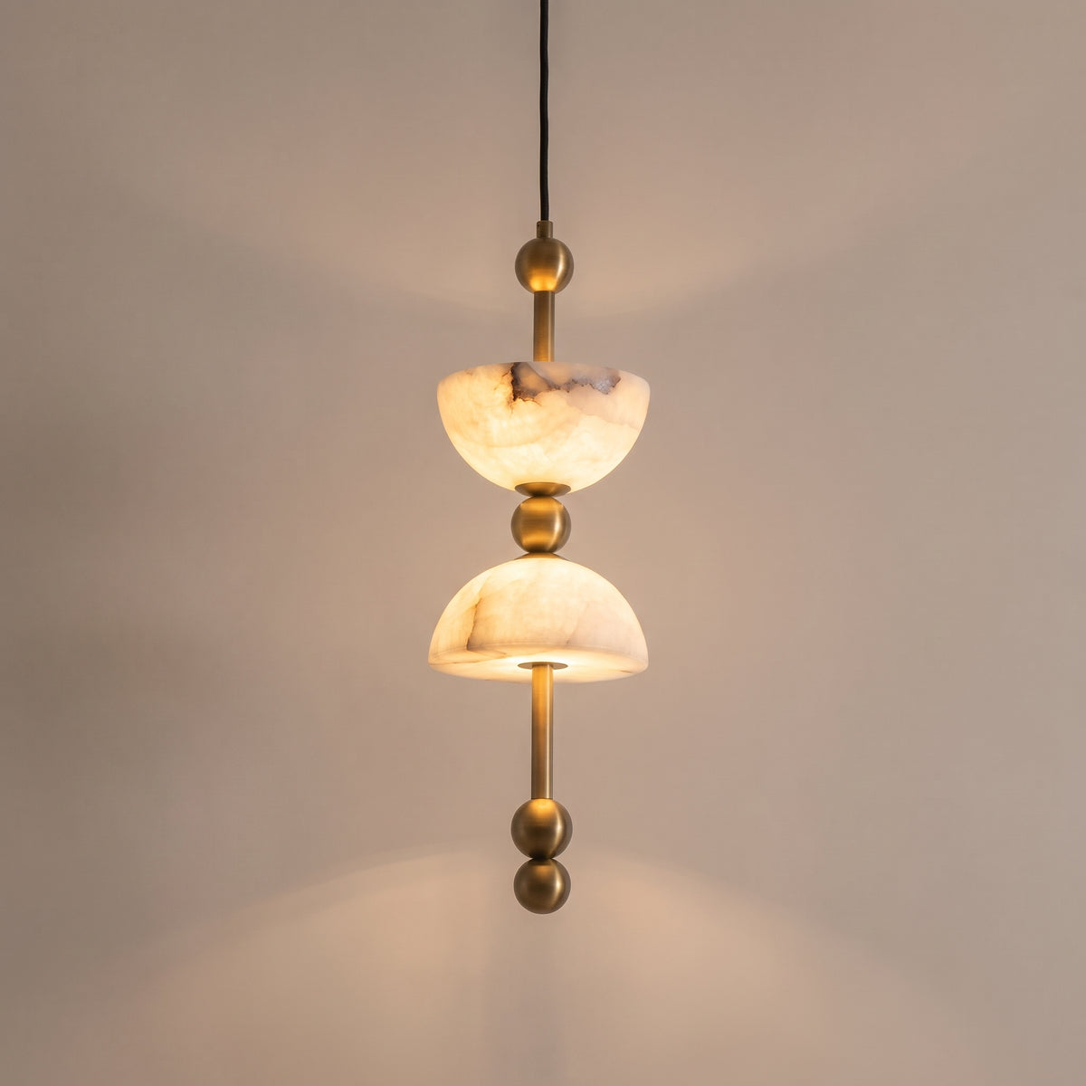 Perle stacked alabaster pendant studio