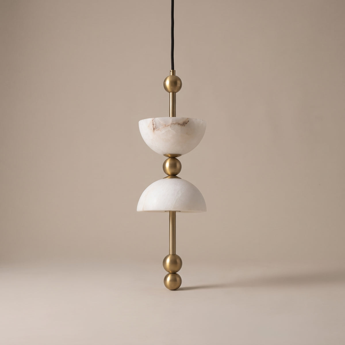 Perle stacked alabaster pendant detail