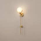 Croissant | Alabaster Globe Crescent Wall Sconce