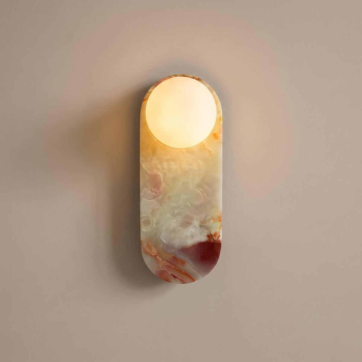 Jade onyx and opal globe wall sconce studio