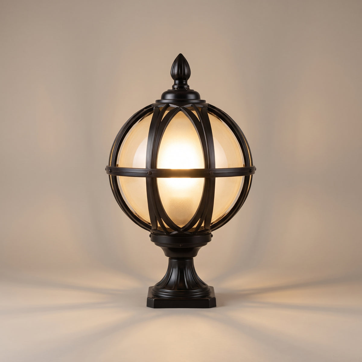 Borne globe outdoor post light studio