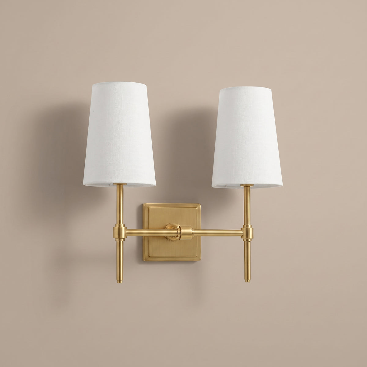 Hampton linen shade candle wall sconce