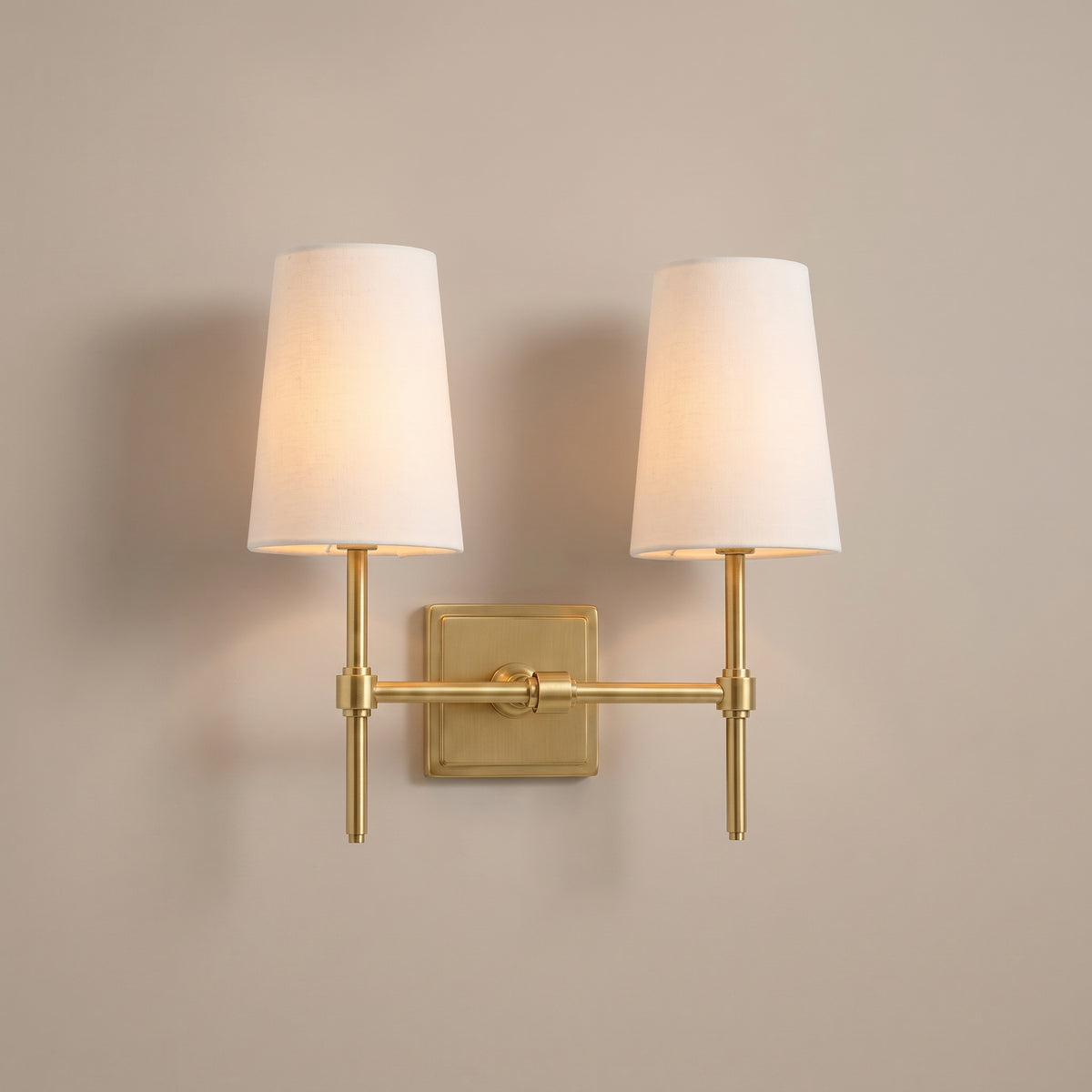 Hampton linen shade candle wall sconce