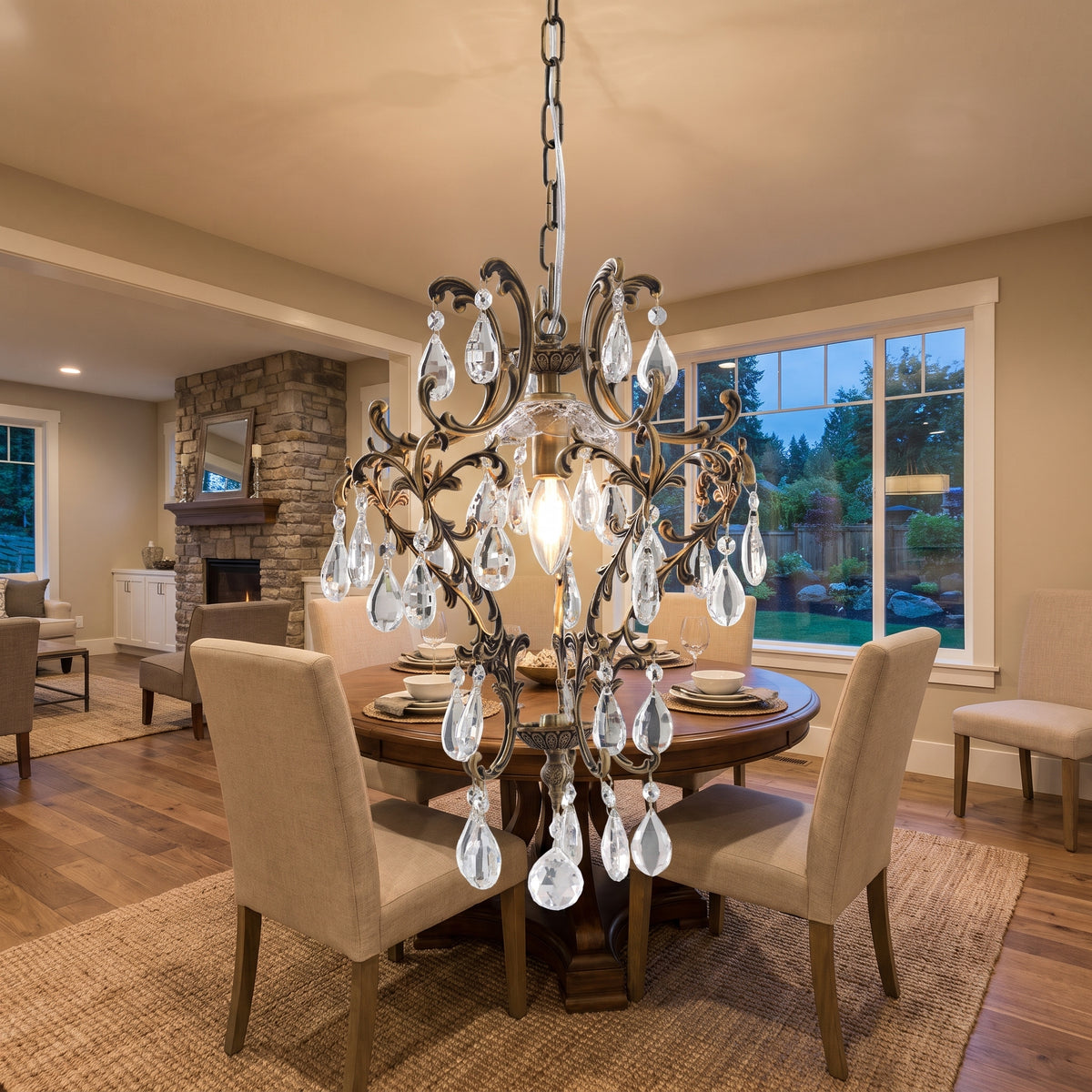 Larme crystal teardrop mini chandelier lifestyle