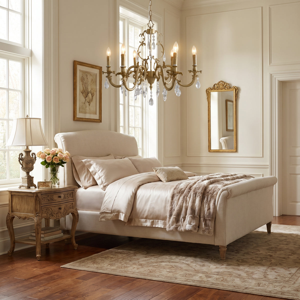 Lys baroque brass and crystal chandelier - interior styling