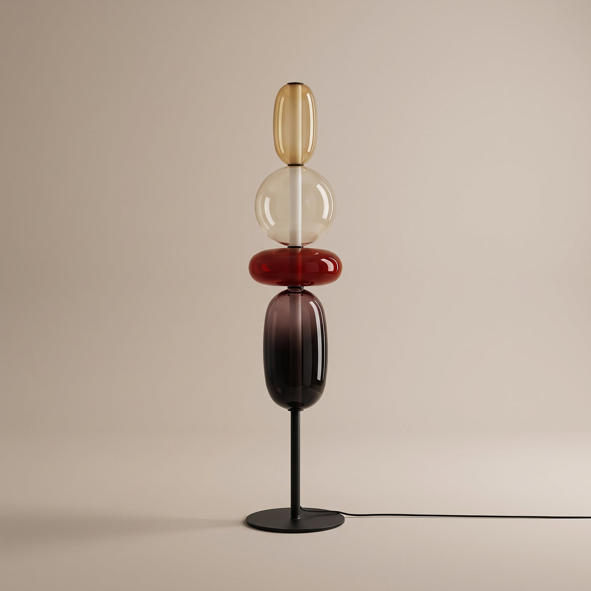 Confetti stacked glass pebble floor lamp