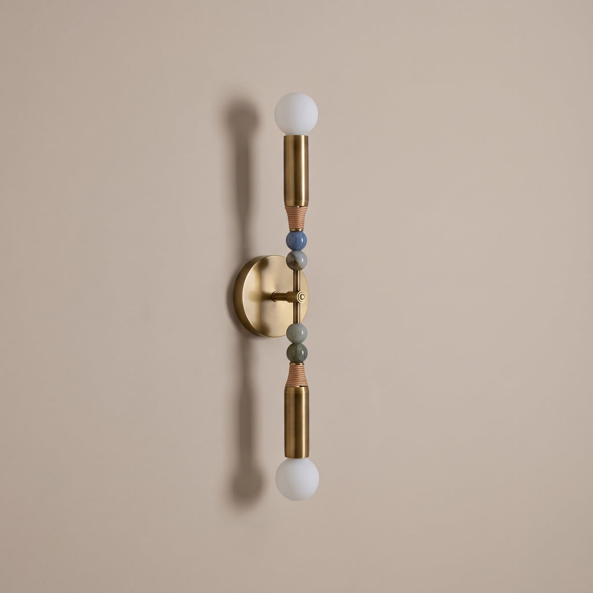 Marbella brass and marble up-down wall sconce