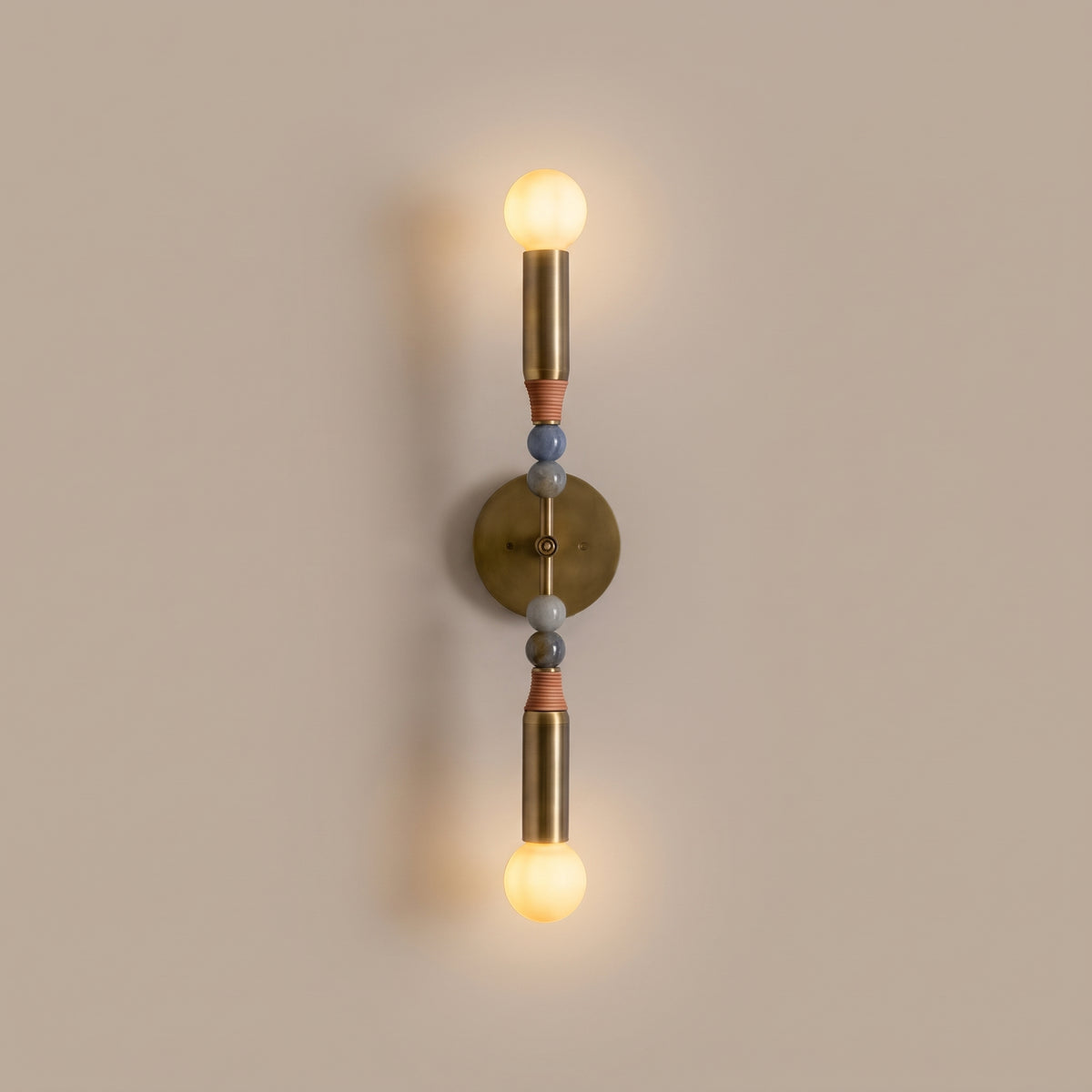 Marbella brass and marble up-down wall sconce