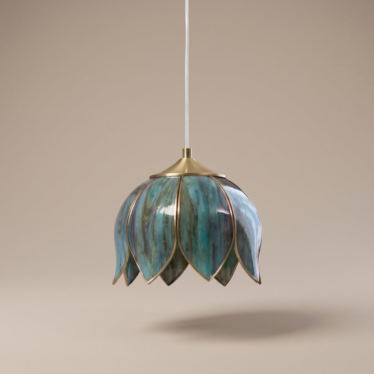 Lotus retro glass lotus pendant light