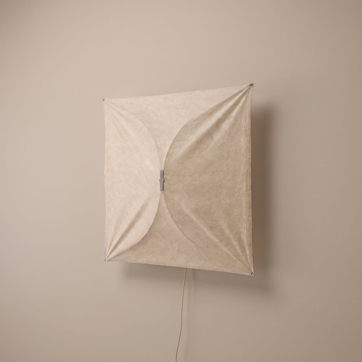 Origami square paper plug-in wall light - side view, light off