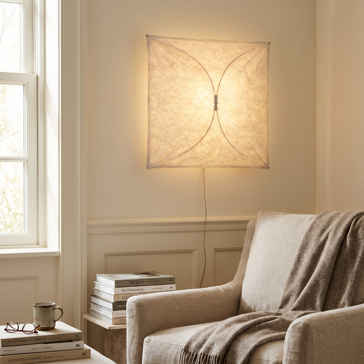 Origami square paper plug-in wall light - interior styling