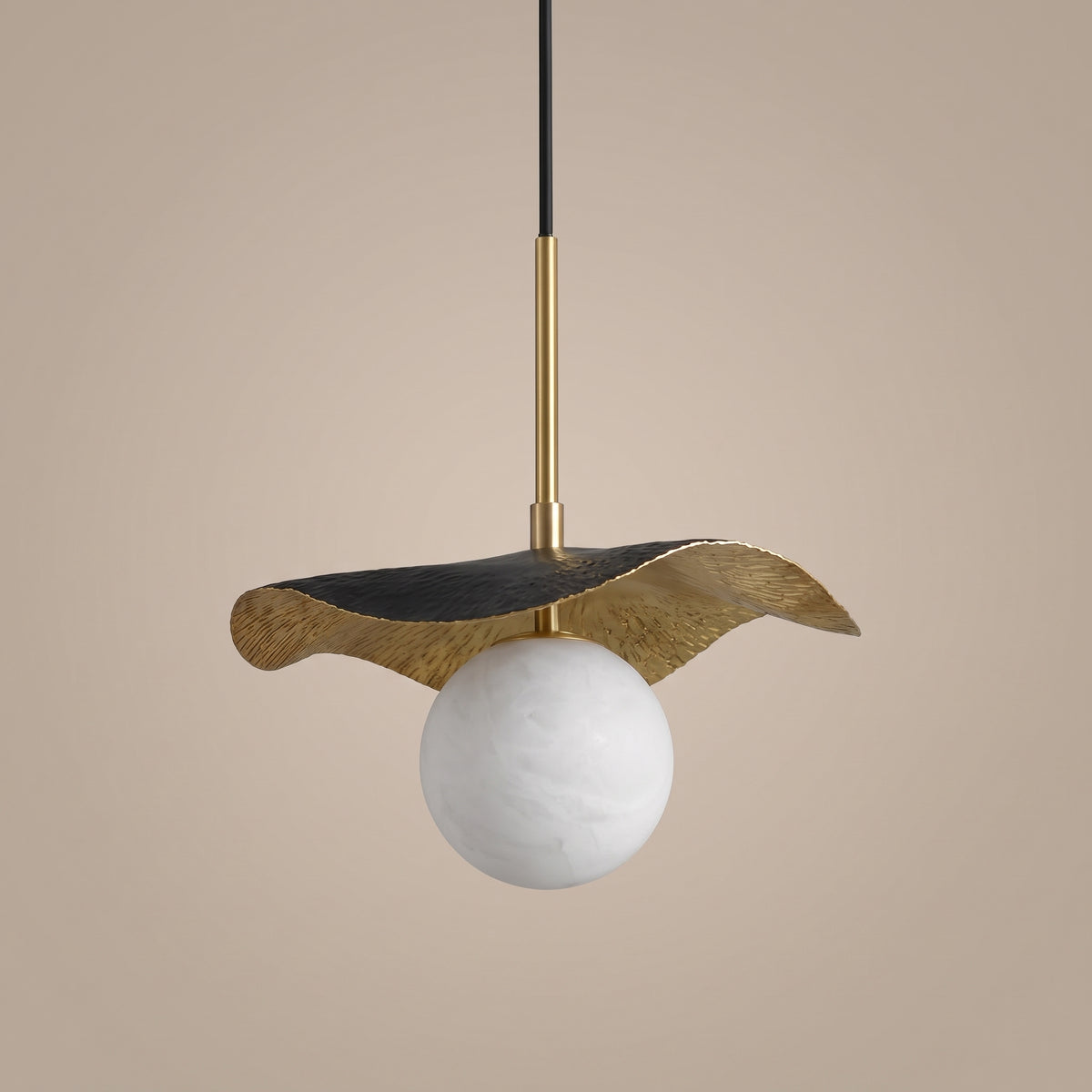 Dune sculptural alabaster pendant detail