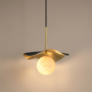 Dune sculptural alabaster pendant studio