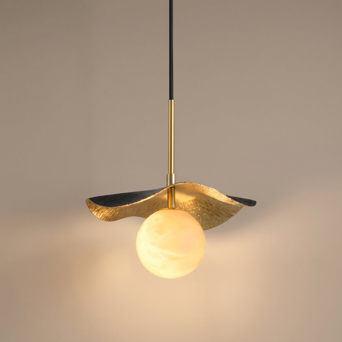 Dune sculptural alabaster pendant studio